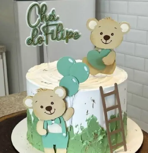 Topo Ursinhos Chá Revelação Verde