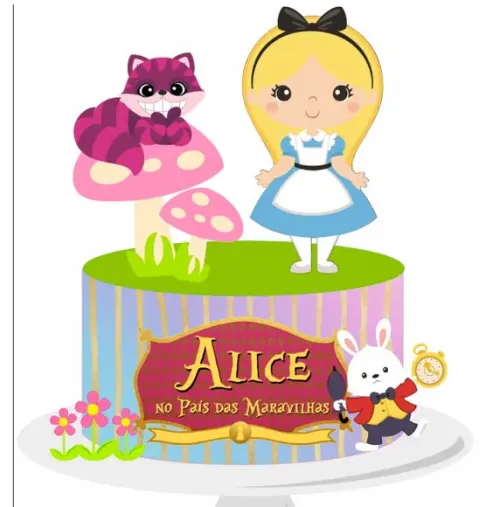 Topo de Bolo Alice 6