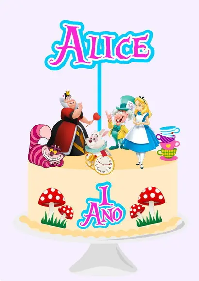 Topo de Bolo Alice 2