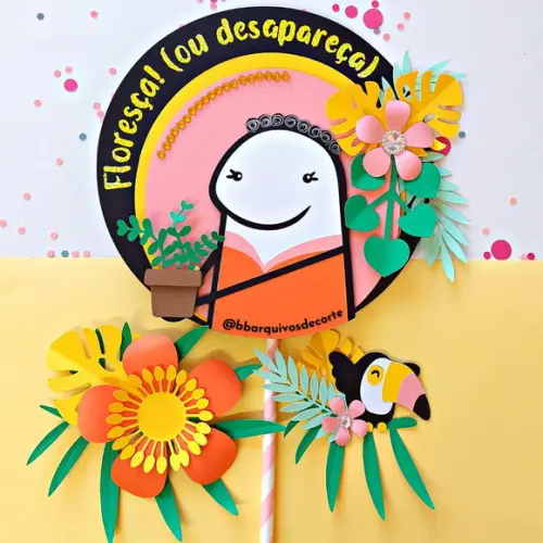 Topo Flork Louca das Plantas-molde Limpo
