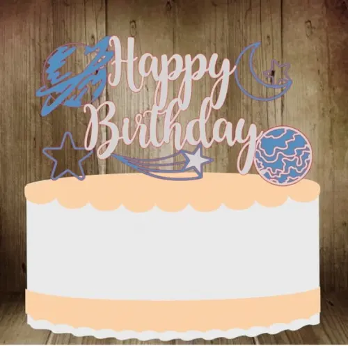 Topo Happy Birthday e Planetas