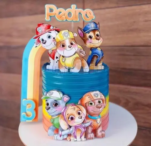 Topo Patrulha Canina Aquarela Arco Iris