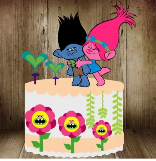 Topo de Bolo Trolls 2