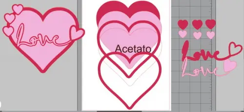 Topo Love Coração Acetato