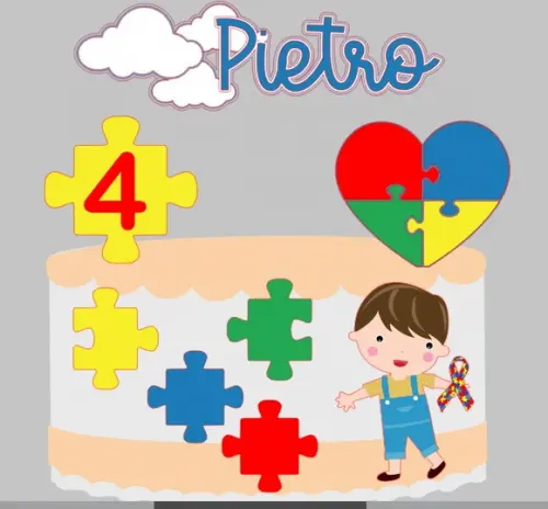 Topo de Bolo Autismo 2