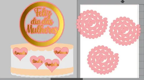 Topper Arco Floral Dia das Mulheres