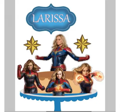 Topo de Bolo Capitã Marvel