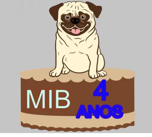 Topo de Bolo Pug em Camadas