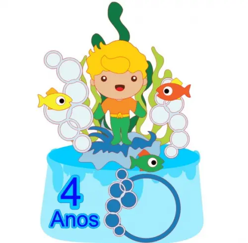 Topo de Bolo Aquaman Baby