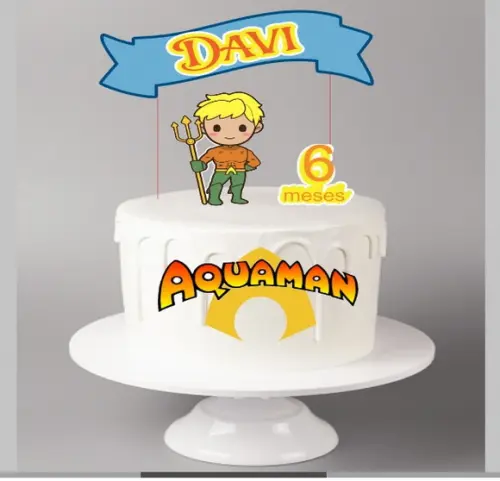 Topo de Bolo Aquaman Cute
