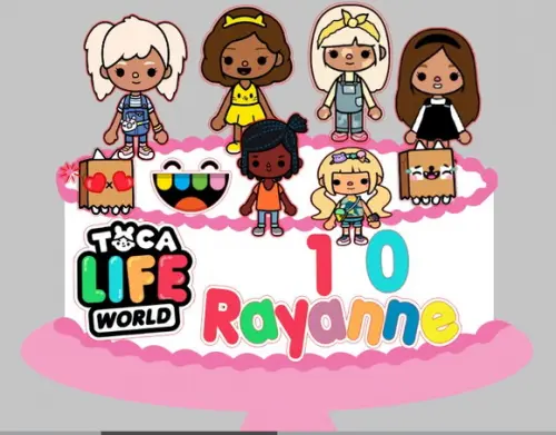 Topo de Bolo Toca Life World