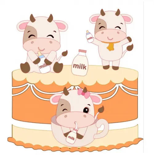 Topo Vaquinha Cute na Xicara
