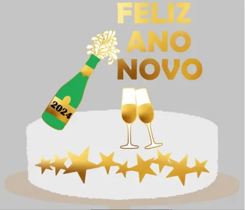 Topo Feliz Ano Novo Champagne