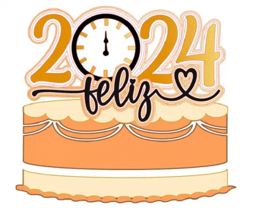 Topo Feliz 2024 Relógio