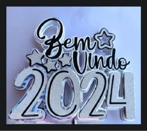 Topo Bem Vindo 2024 Prateado