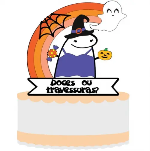 Topo de Bolo Halloween Flork