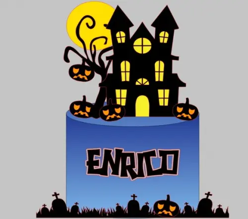Topo Halloween Castelo e Aboboras