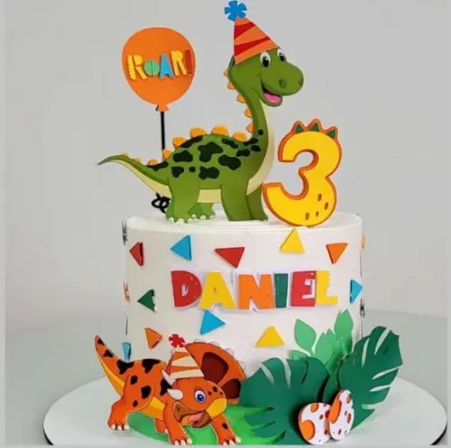 Topo de Bolo Dinos Cute