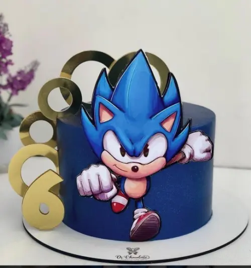 Topo de Bolo Sonic Correndo
