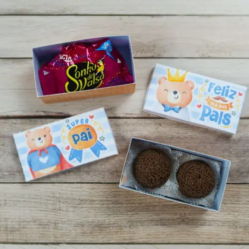 Caixa p/ 1 ou 2 Doces e Chocolates Dia dos Pais