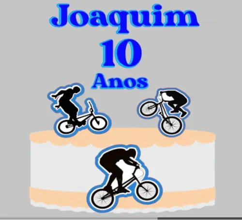 Topo de Bolo Grau de Bicicleta