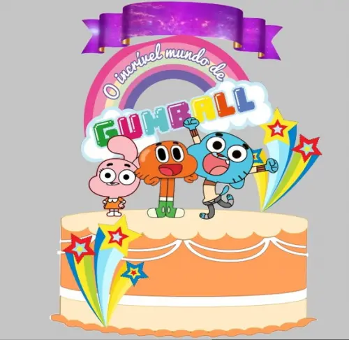 Topo de Bolo Gumball