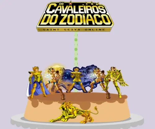 Topo de Bolo Cavaleiros do Zodíaco 2