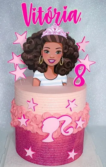 Topo de Bolo Barbie Afro