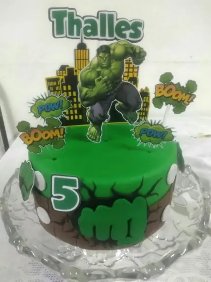 Topo de Bolo Novo Incrível Hulk