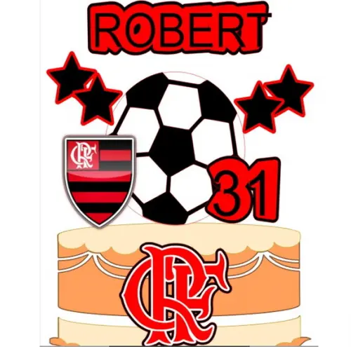 Topo de Bolo Futebol Mengo 2