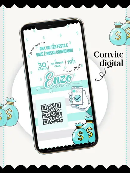 Convite Digital Pix Png e pdf