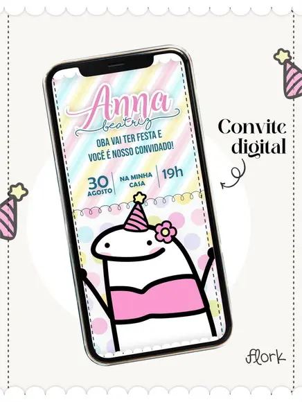 Convite Digital Flork Png e pdf
