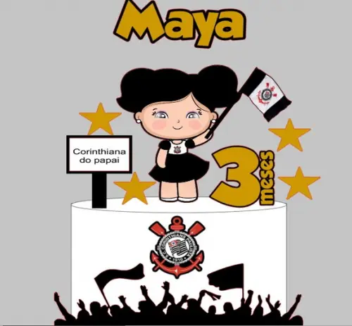 Topo de Bolo Timão Menina