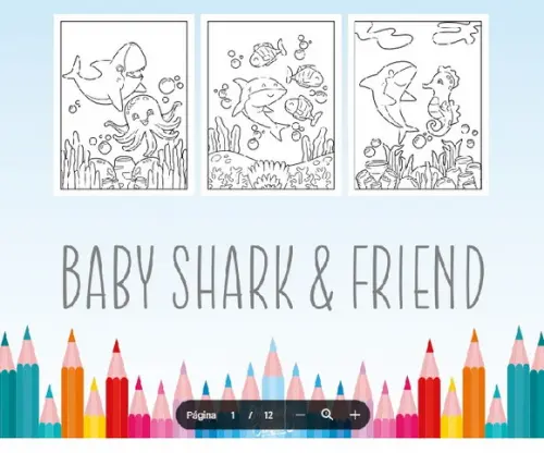 Revista de Colorir Baby Shark e Friends