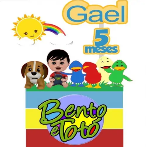 Topo de Bolo Bento e Totó