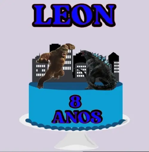 Topo de Bolo Kong Vs Godzilla