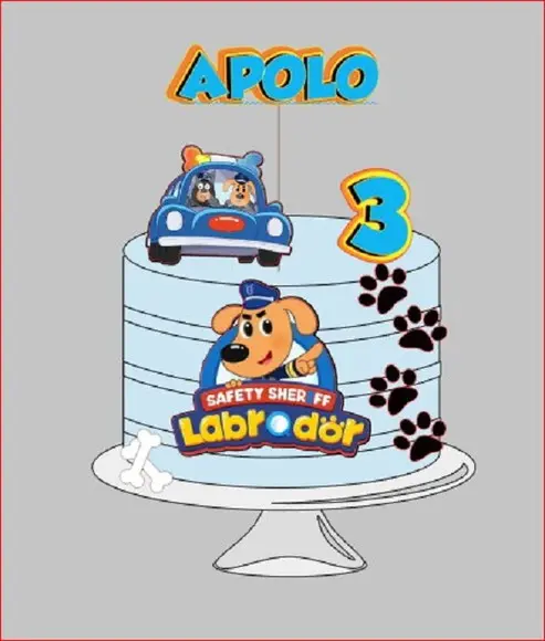 Topo de Bolo Detetive Labrador