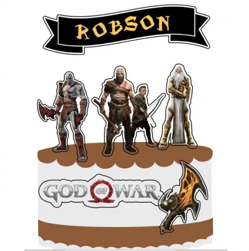 Topo de Bolo God Of War