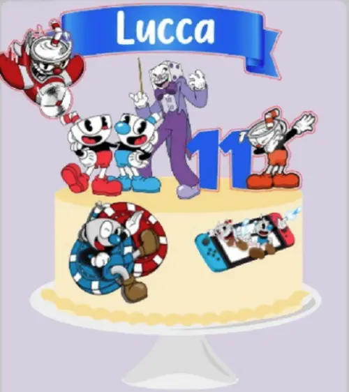 Topo de Bolo Cuphead