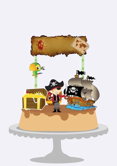 Topo de Bolo Pirata Somente em pdf