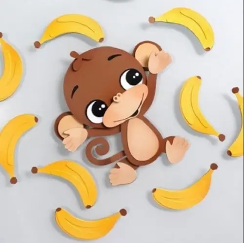 Macaquinho com Bananas Molde Limpo