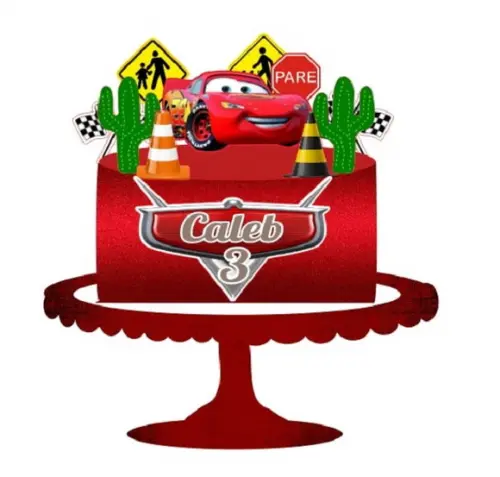 Topo de Bolo Carros 5