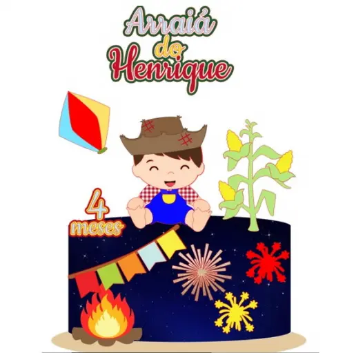 Topo Arraia Menino Baby em Camada