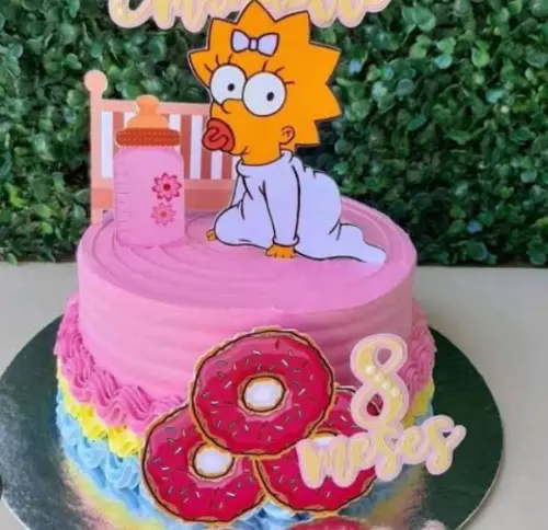 Topo de Bolo Maggie Simpson