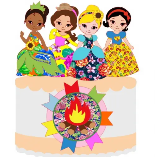 Topo Arraiá das Princesas Festa Junina