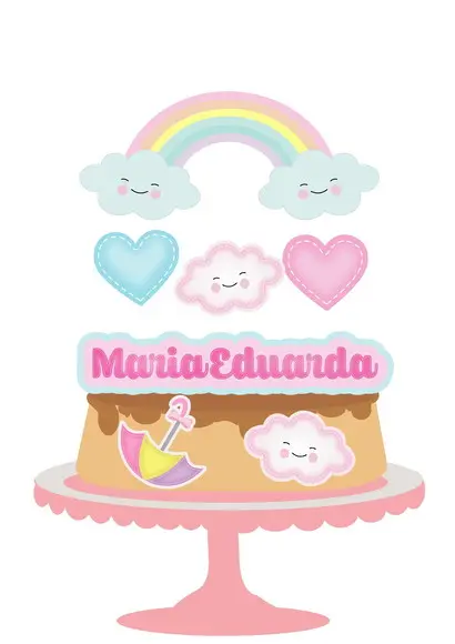 Topo de Bolo Chuva de Benção