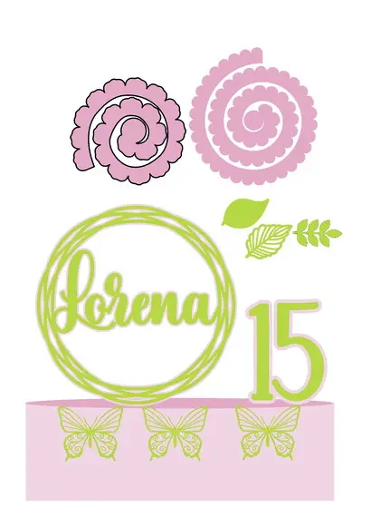 Topo de Bolo Circular 15 Anos