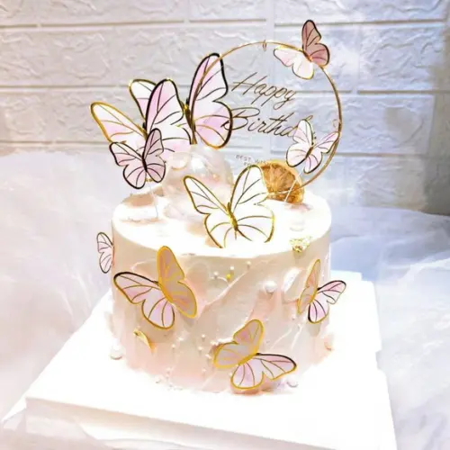 Topo Happy Birthday Borboletas Luxo