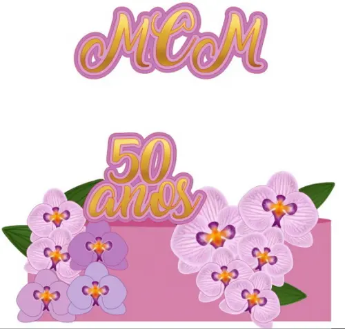 Topo de Bolo Molde Orquídeas