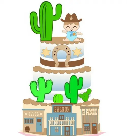 Topo de Bolo Cowboy Baby